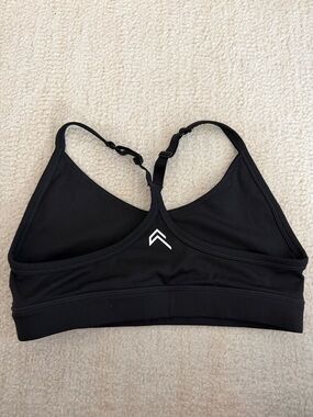 Oner Active Black Racerback Sports Bra with Chevron Logo